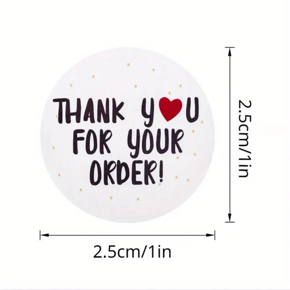 (34) Roll of 500 “Thank You for Your Order” 1” Stickers for Retailers - Picture 3 of 10